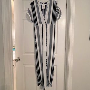 Favlux-NWT- women’s navy blue/white maxi dress szL